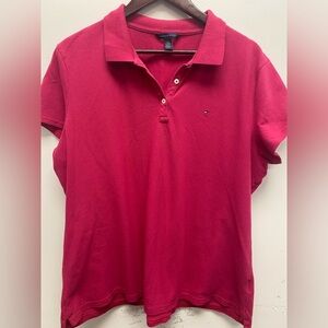4 for $25 🍒 Tommy Hilfiger Women's Dark Pink Button Polo Shirt Size XXL